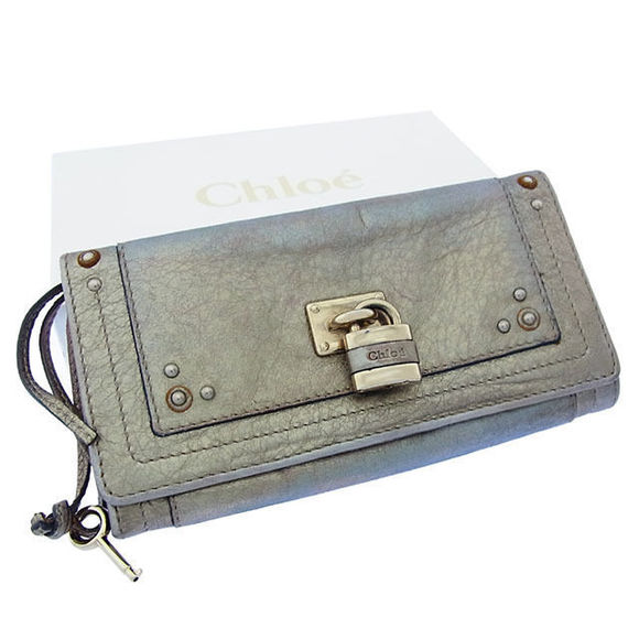 Chloe bifold long Paddington padlock Wallet accessories key zipper - Picture 1 of 6